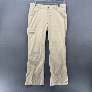 Eddie Bauer Womens P6 Khaki Cargo Convert Ankle Capri Pants Stretch Nylon